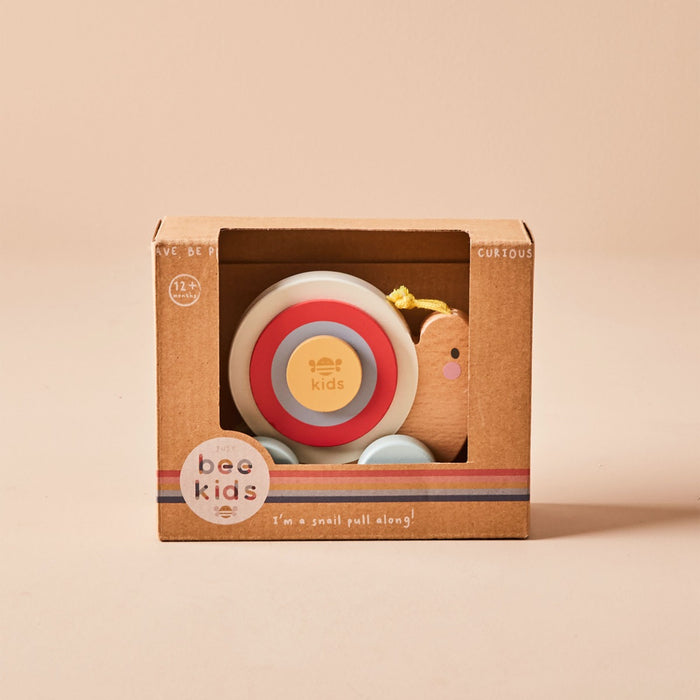Personalised Just Bee Kids Wooden Pull-Along Snail FSC®