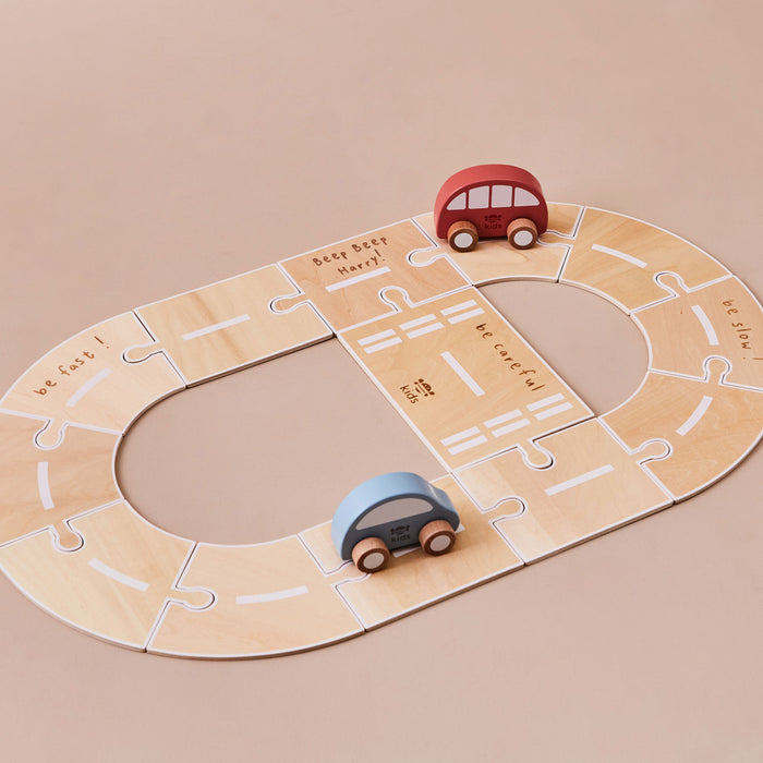 Personalised Just Bee Kids Wooden Road Track with Vehicle Toys FSC®