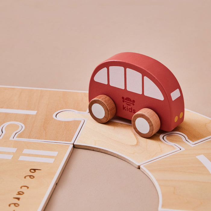 Personalised Just Bee Kids Wooden Road Track with Vehicle Toys FSC®