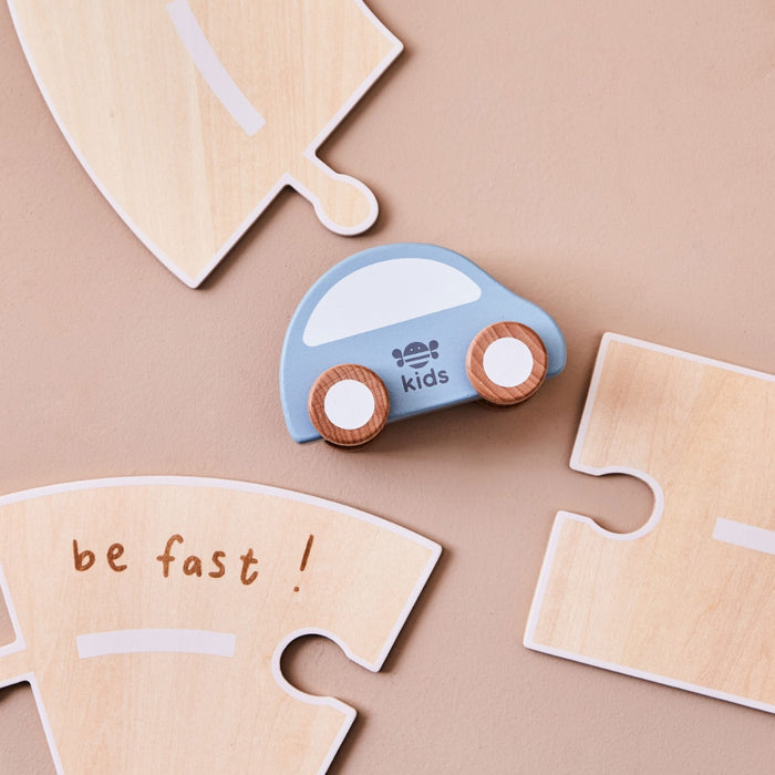 Personalised Just Bee Kids Wooden Road Track with Vehicle Toys FSC®
