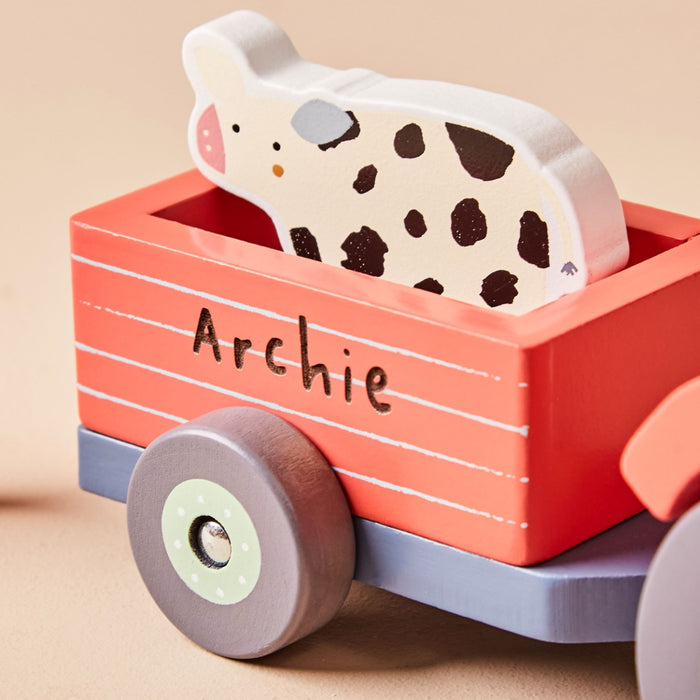Personalised Just Bee Kids Wooden Tractor Toy FSC®