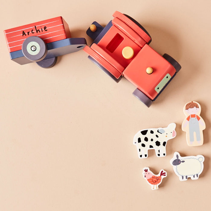 Personalised Just Bee Kids Wooden Tractor Toy FSC®