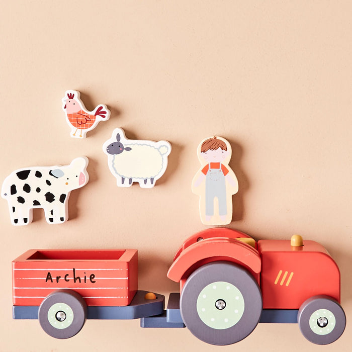 Personalised Just Bee Kids Wooden Tractor Toy FSC®