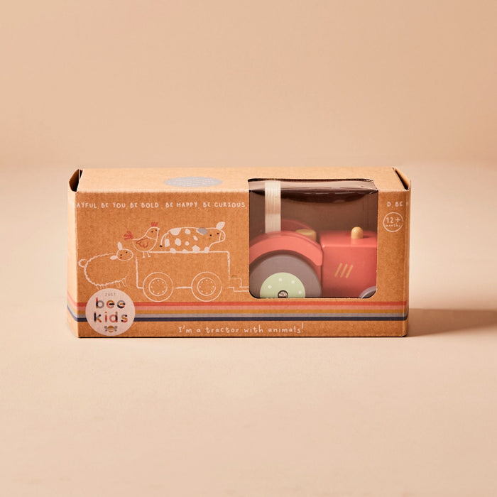 Personalised Just Bee Kids Wooden Tractor Toy FSC®