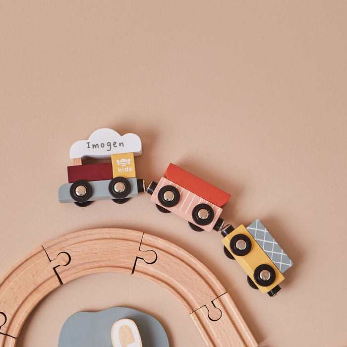 Personalised Just Bee Kids Wooden Train Set