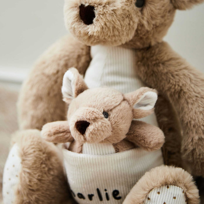 Personalised Kangaroo and Baby Soft Toy Set