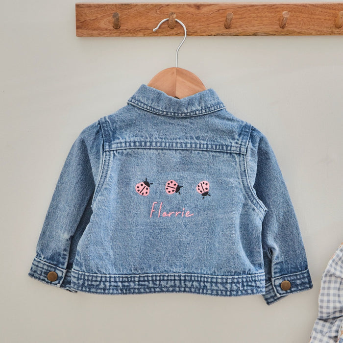 Personalised Ladybird Pink Denim Jacket