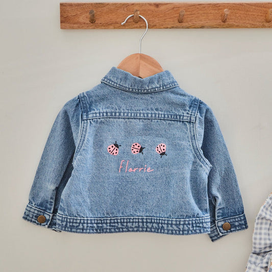 Personalised Ladybird Pink Denim Jacket