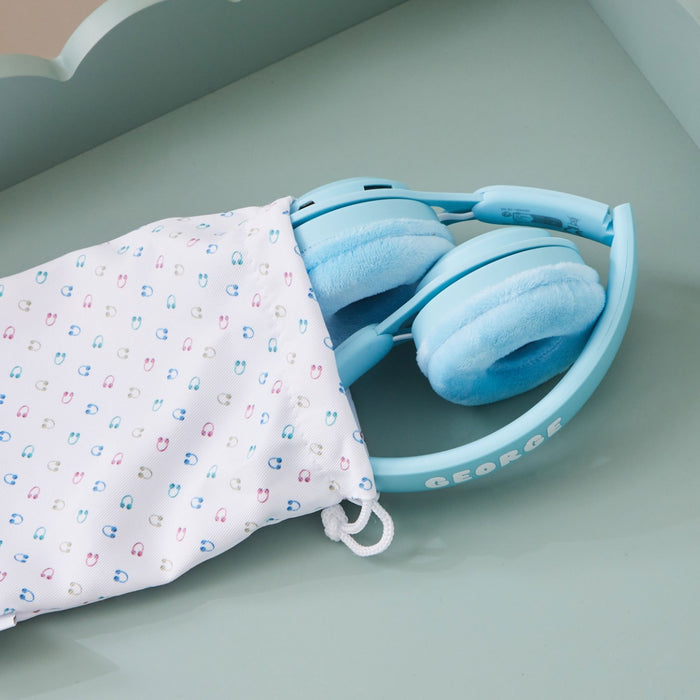 Personalised Lalarma Wireless Headphones in Pastel Blue