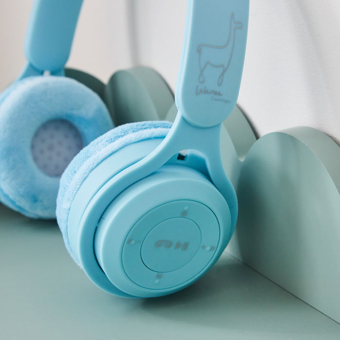 Personalised Lalarma Wireless Headphones in Pastel Blue