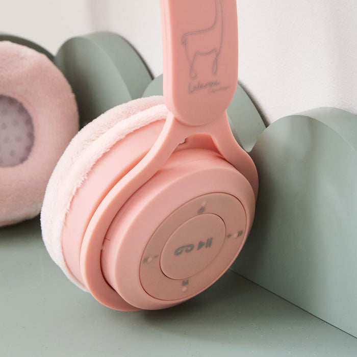 Personalised Lalarma Wireless Headphones in Pastel Pink