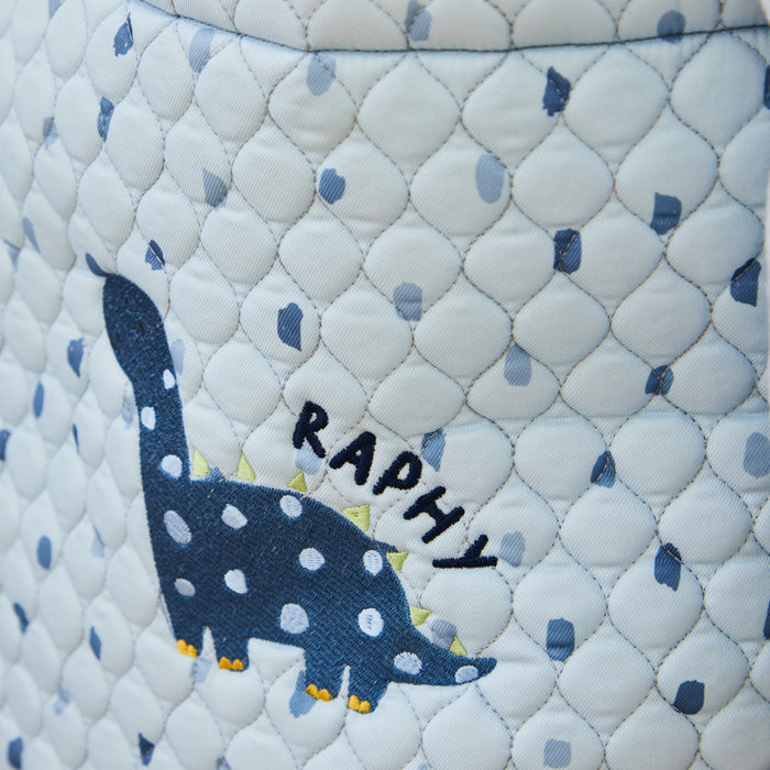 Personalised Large Blue Dinosaur Storage Bag