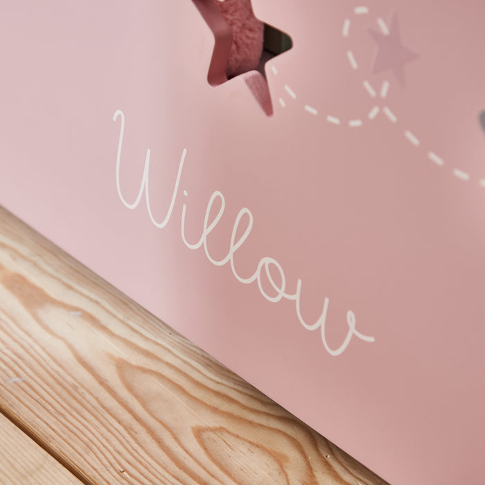 Personalised Large Pink Bee Toy Box FSC®