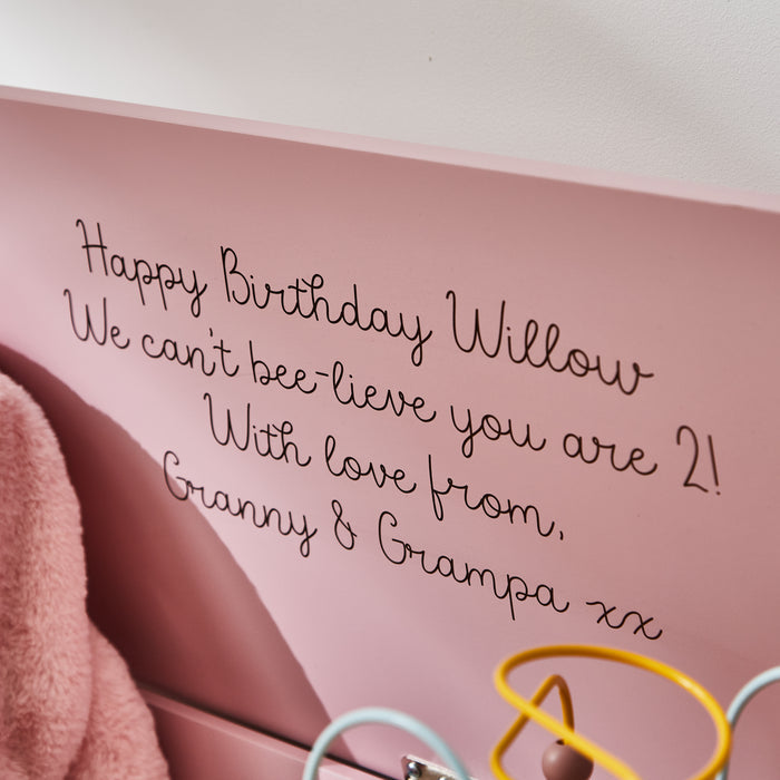 Personalised Large Pink Bee Toy Box FSC®