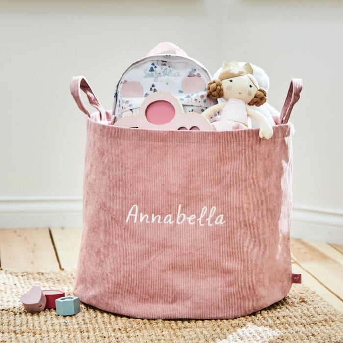 Personalised Large Pink Cord Storage Bag