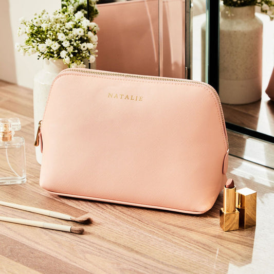 Personalised Large Pink Make-Up Bag
