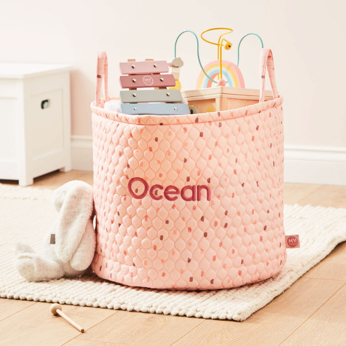 Personalised Large Pink Polka Dot Storage Bag