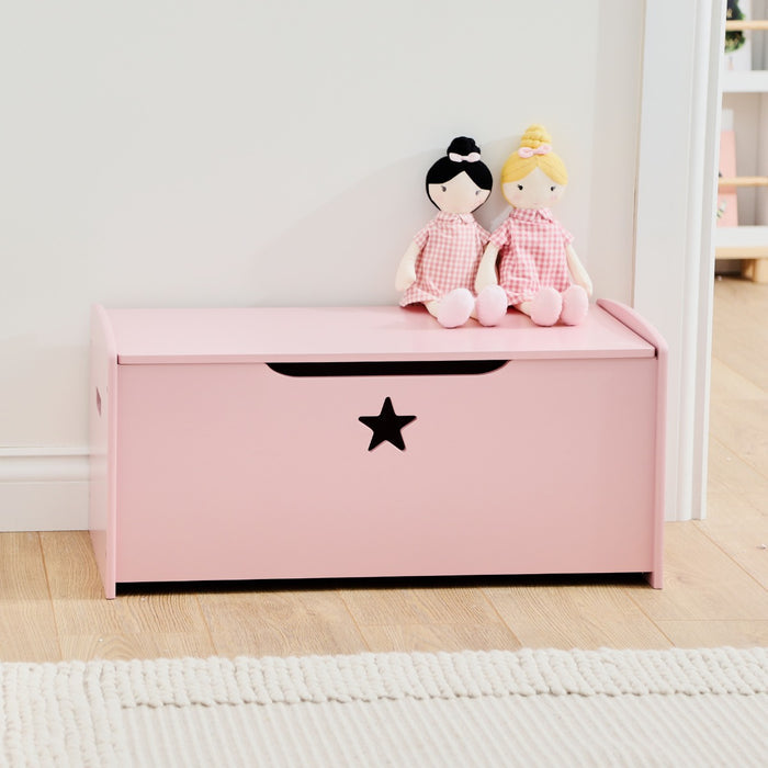 Personalised Large Pink Star Design Toy Box FSC®