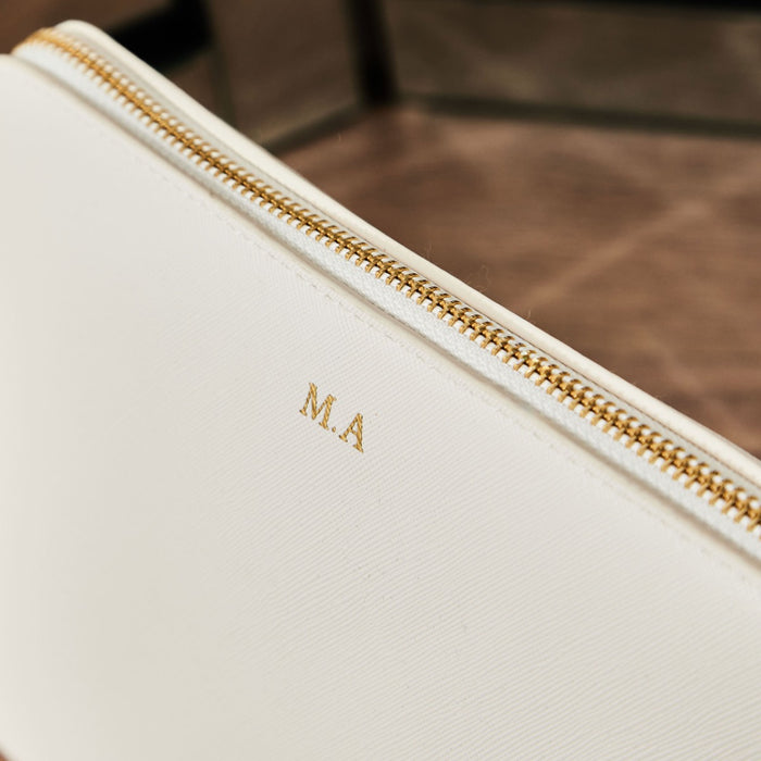 Personalised Large White Make-Up Bag