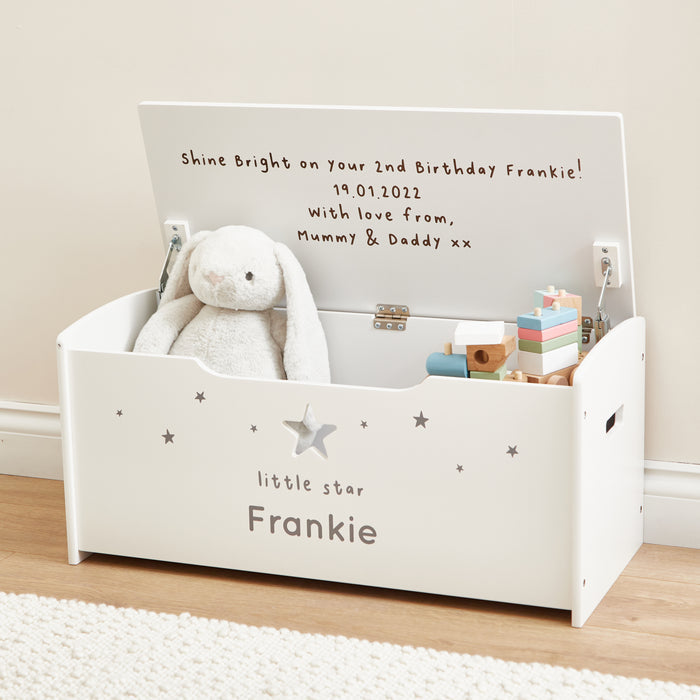 Personalised Large White Star Toy Box FSC®