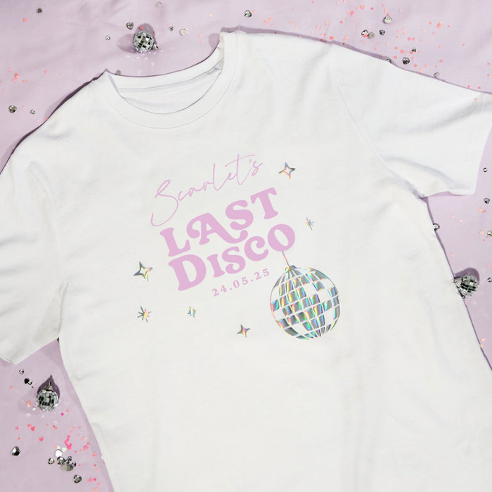 Personalised Last Disco White Bride T-Shirt