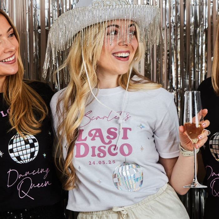 Personalised Last Disco White Bride T-Shirt