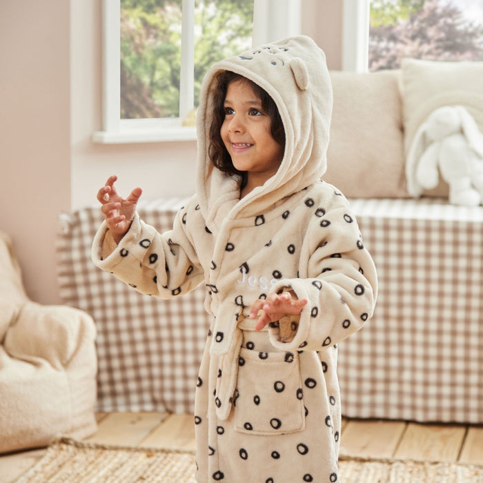 Personalised Leopard Fleece Robe
