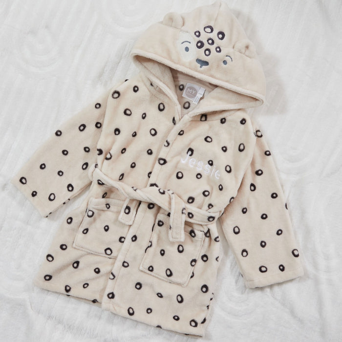 Personalised Leopard Fleece Robe