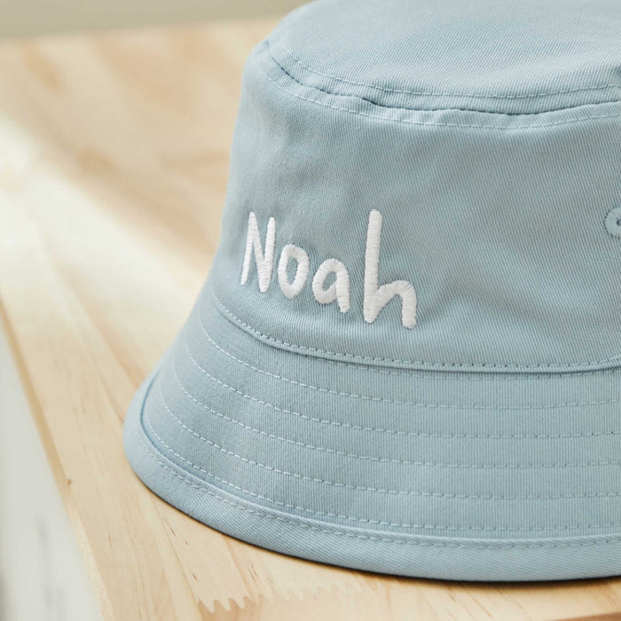 Personalised Lettering Light Blue Bucket Hat