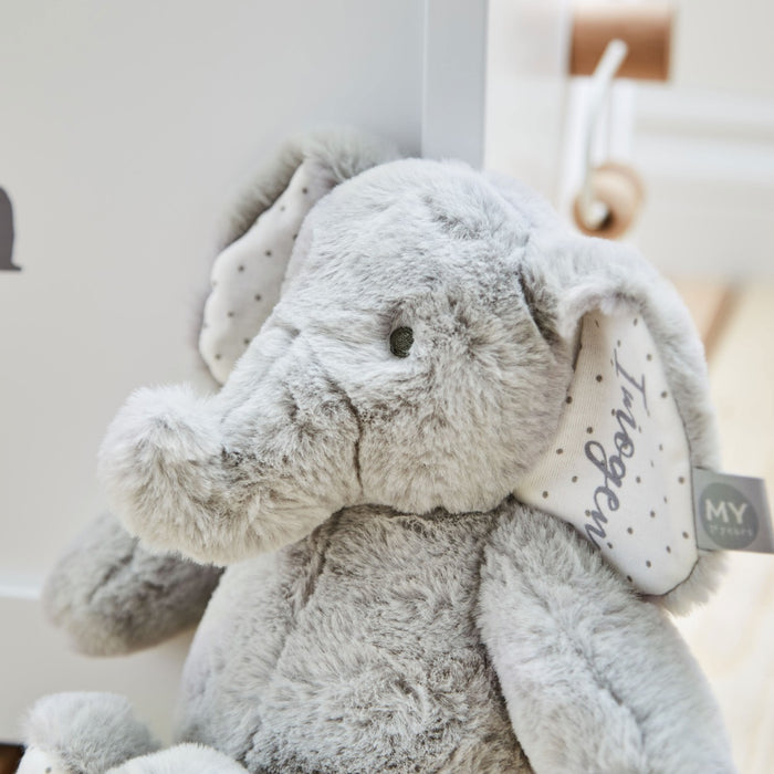 Personalised Light Grey Elephant Soft Toy