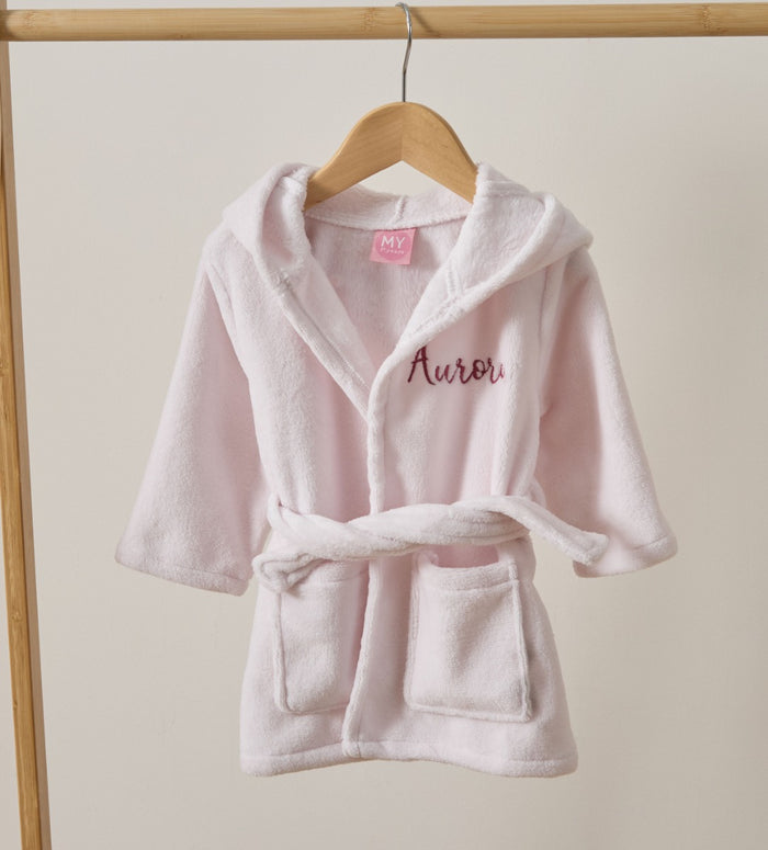 Personalised Light Pink Fleece Robe