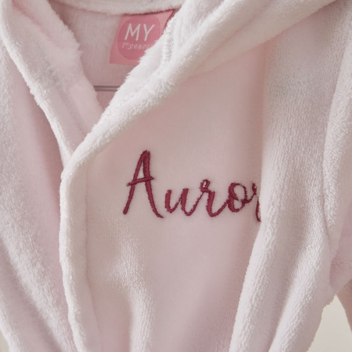 Personalised Light Pink Fleece Robe