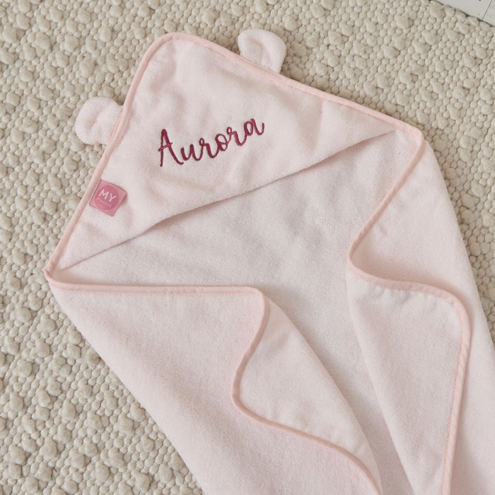 Personalised Light Pink Small Hooded Towel
