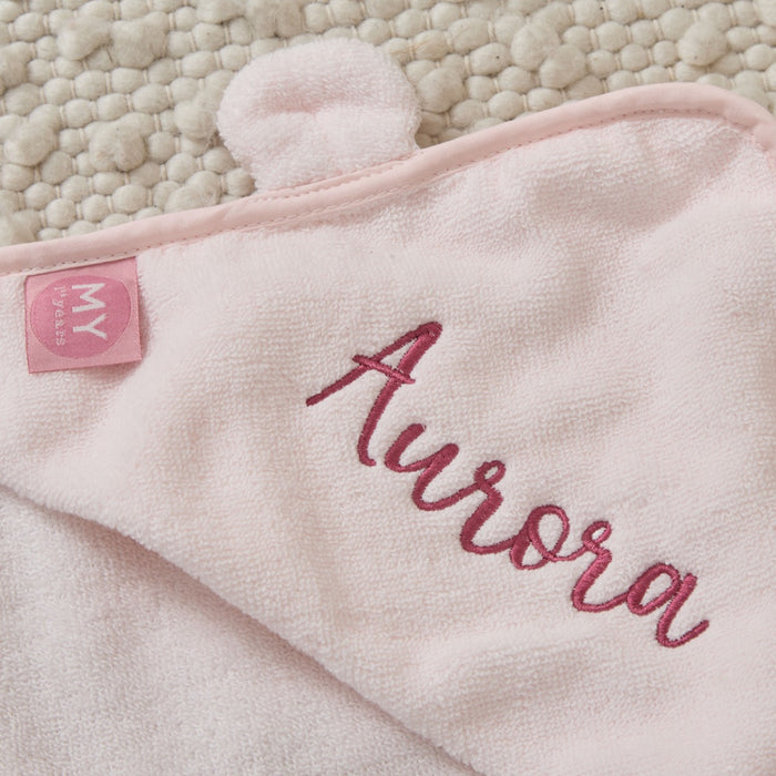 Personalised Light Pink Small Hooded Towel