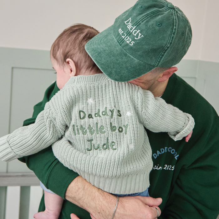 Personalised Little Boy Sage Cardigan