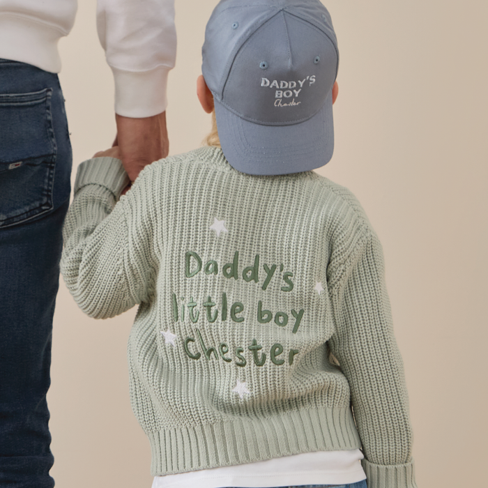 Personalised Little Boy Sage Cardigan