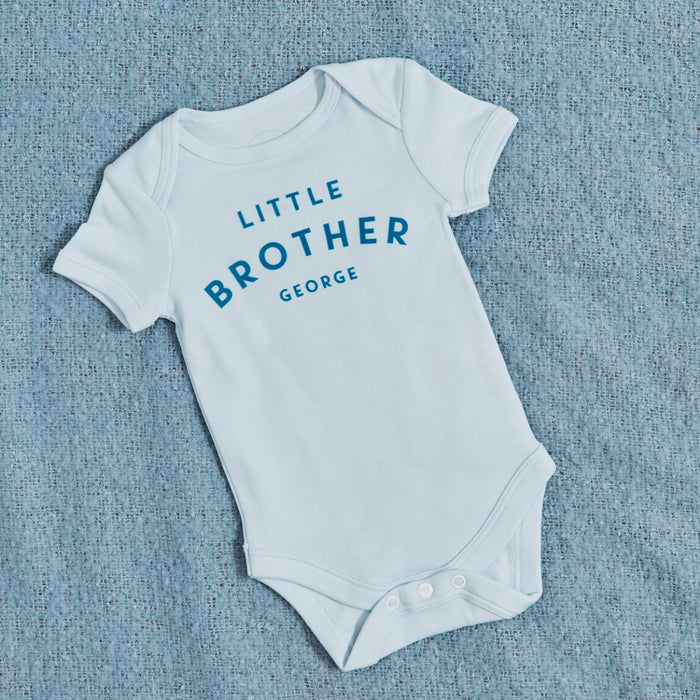 Personalised Little Brother Blue Bodysuit