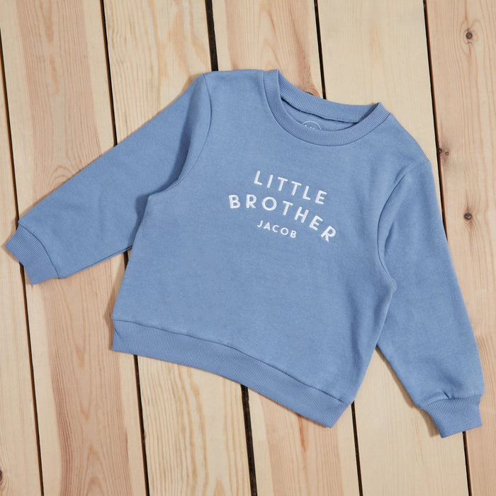 Personalised Little Brother Sweatshirt in Blue