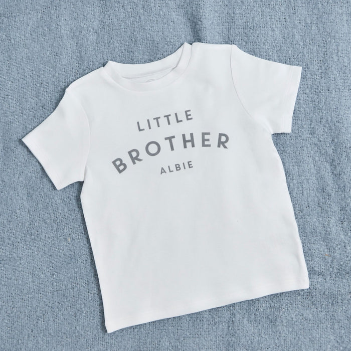 Personalised Little Brother White T-Shirt