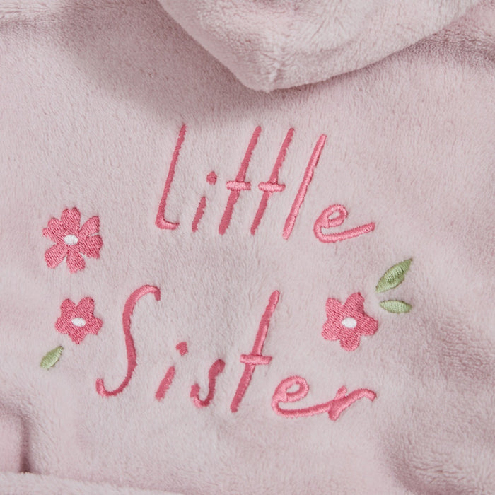 Personalised Little Sister Pink Fleece Robe