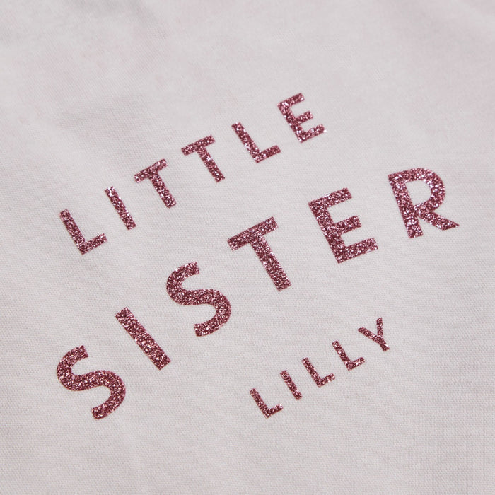 Personalised Little Sister Pink T-Shirt