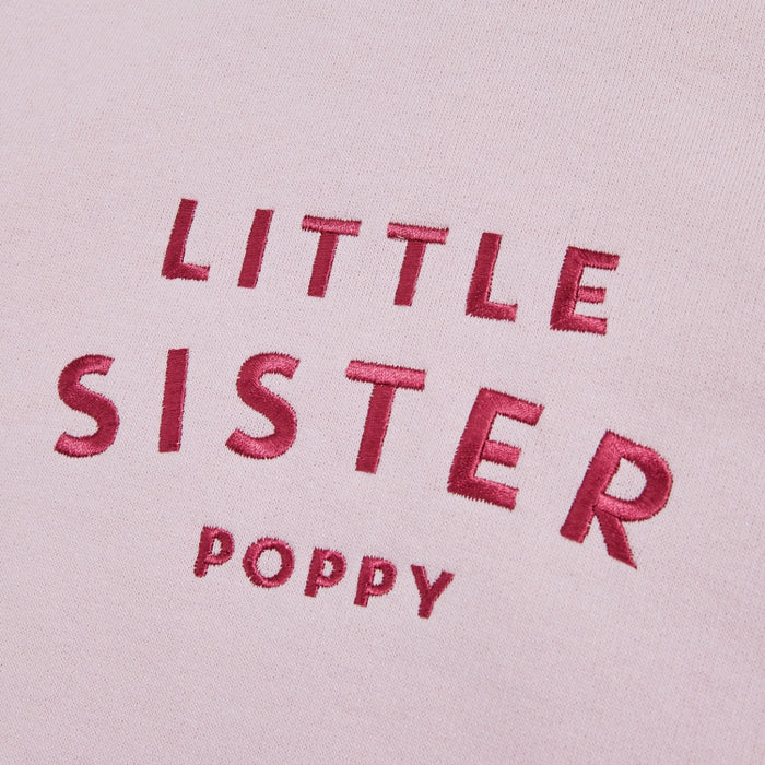 Personalised Little Sister Sweatshirt in Pink