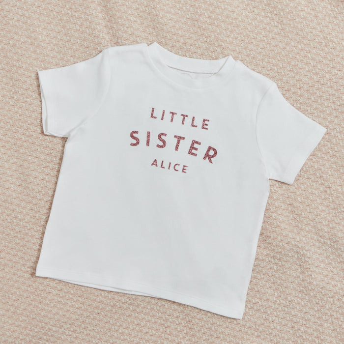 Personalised Little Sister White T-Shirt