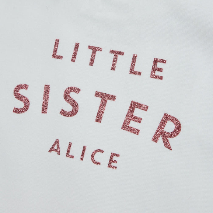Personalised Little Sister White T-Shirt