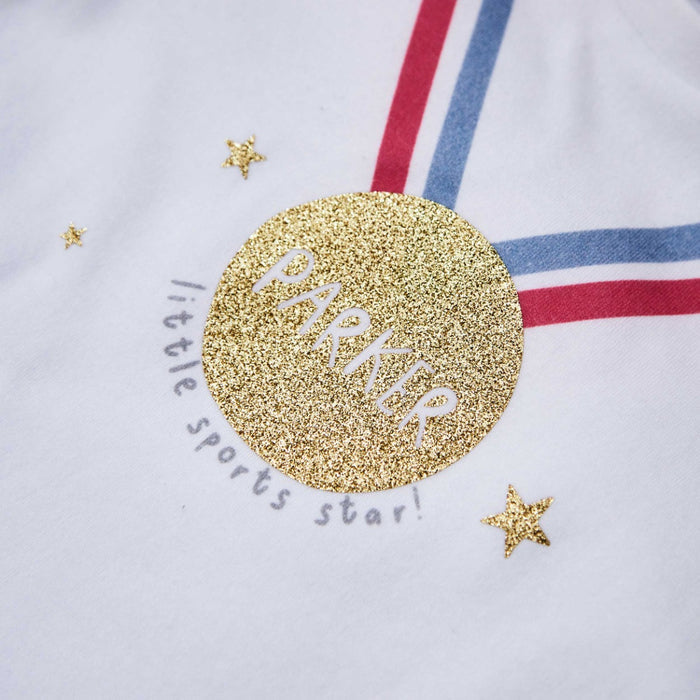 Personalised Little Sports Star White T-Shirt