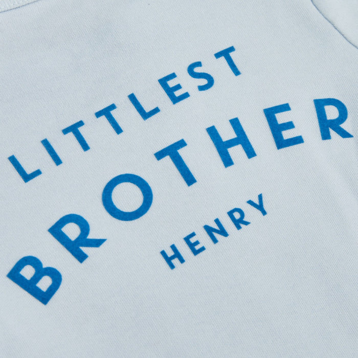 Personalised Littlest Brother Blue Bodysuit
