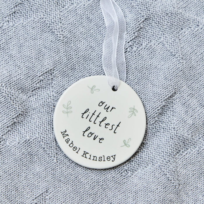 Personalised Littlest Love Ceramic Hanging Decoration