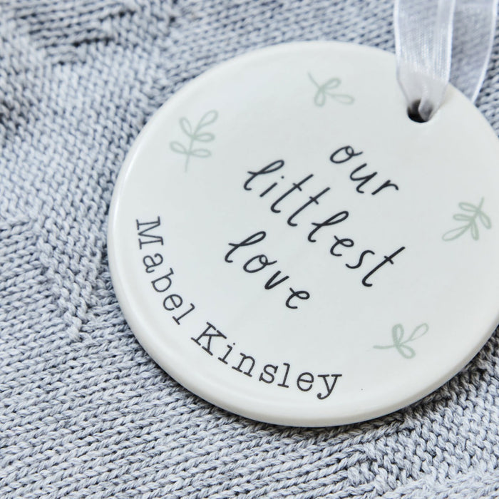 Personalised Littlest Love Ceramic Hanging Decoration