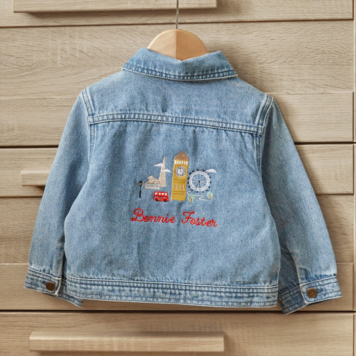 Personalised London City Denim Jacket