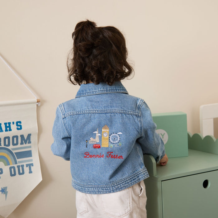 Personalised London City Denim Jacket